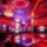 Vibrant casino atmosphere with neon lights