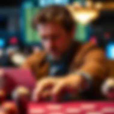 Strategic Player Analyzing Odds A strategic player studying Keno odds