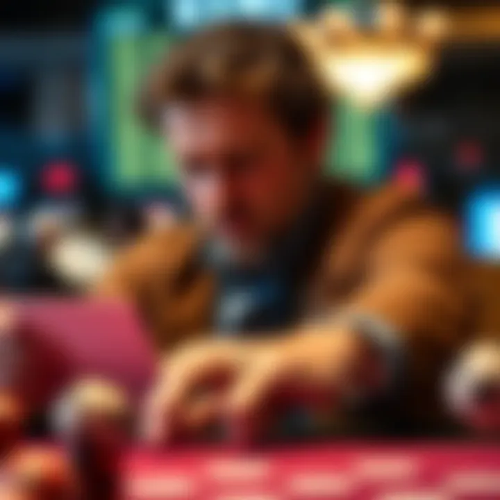 Strategic Player Analyzing Odds A strategic player studying Keno odds