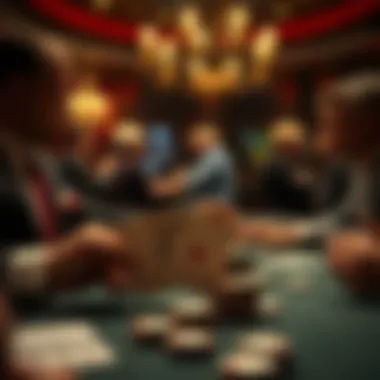 The Showdown Moment Showdown in Texas Hold'em Poker with revealed cards