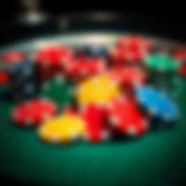A variety of roulette chips in vibrant colors