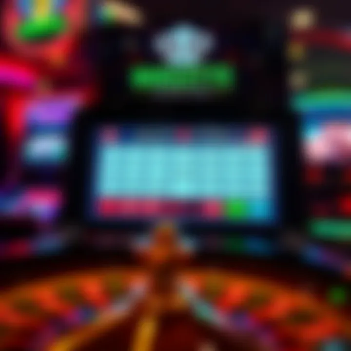 Roulette machine interface showcasing gameplay options