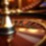 A vintage roulette wheel with a polished wooden finish