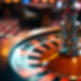Detailed view of the American roulette wheel layout highlighting its unique features.