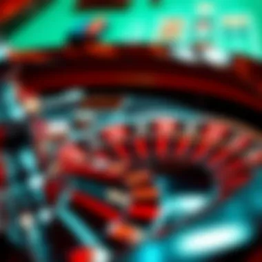 An illustration of various betting options available on a roulette table.