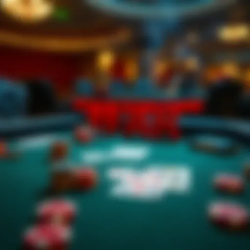 A visually captivating table setup showcasing War Blackjack cards and chips