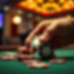 A hand holding poker chips